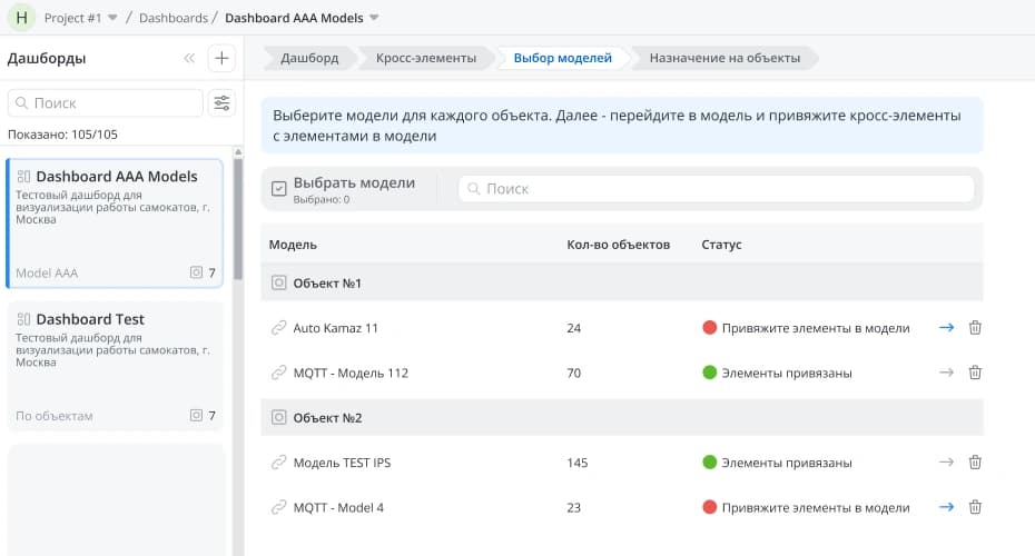 Выбор моделей для дашборда