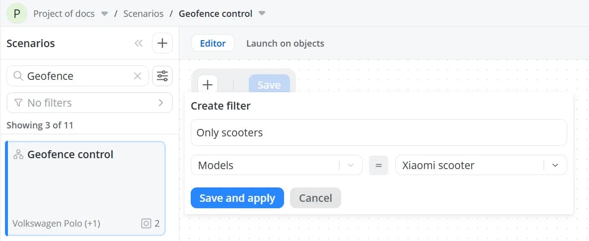 Create filter