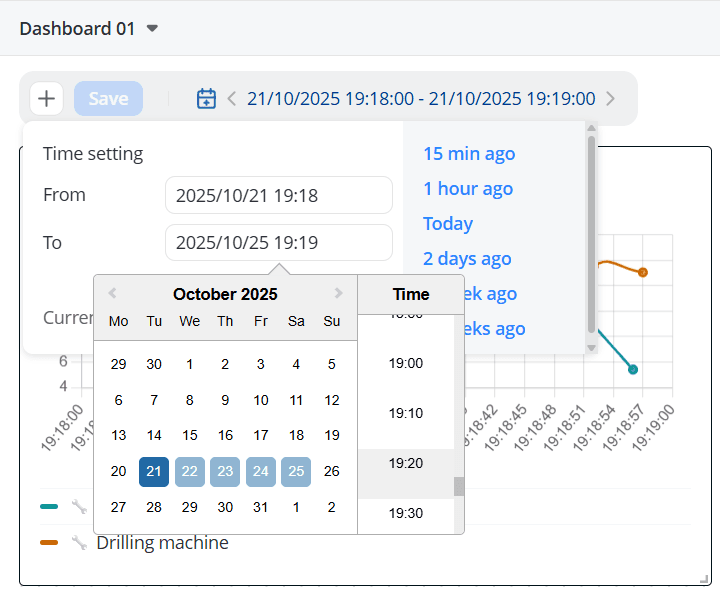 Selecting an interval on the calendar