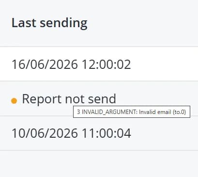 Report not send