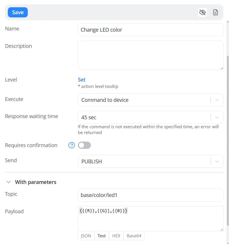Additional parameters