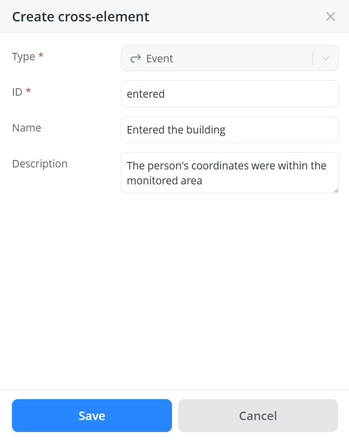 Event cross-element