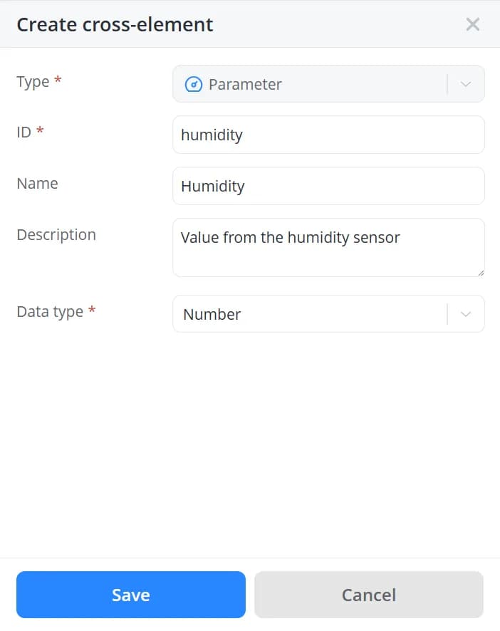 Parameter cross-element