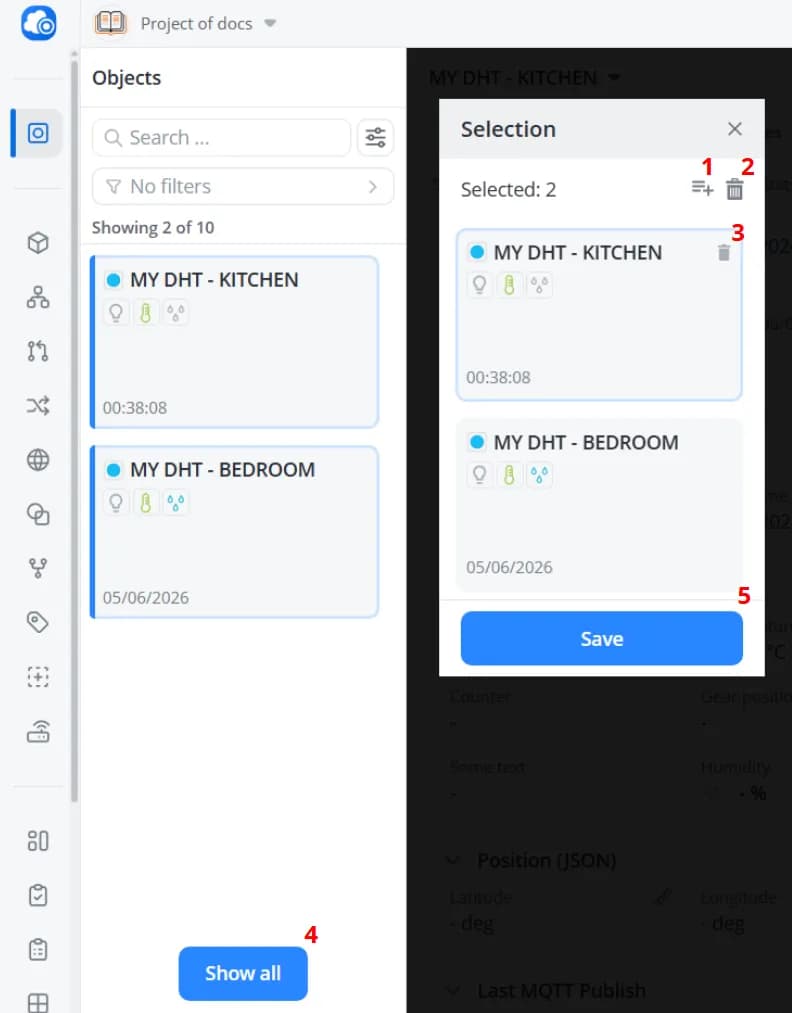 Select objects