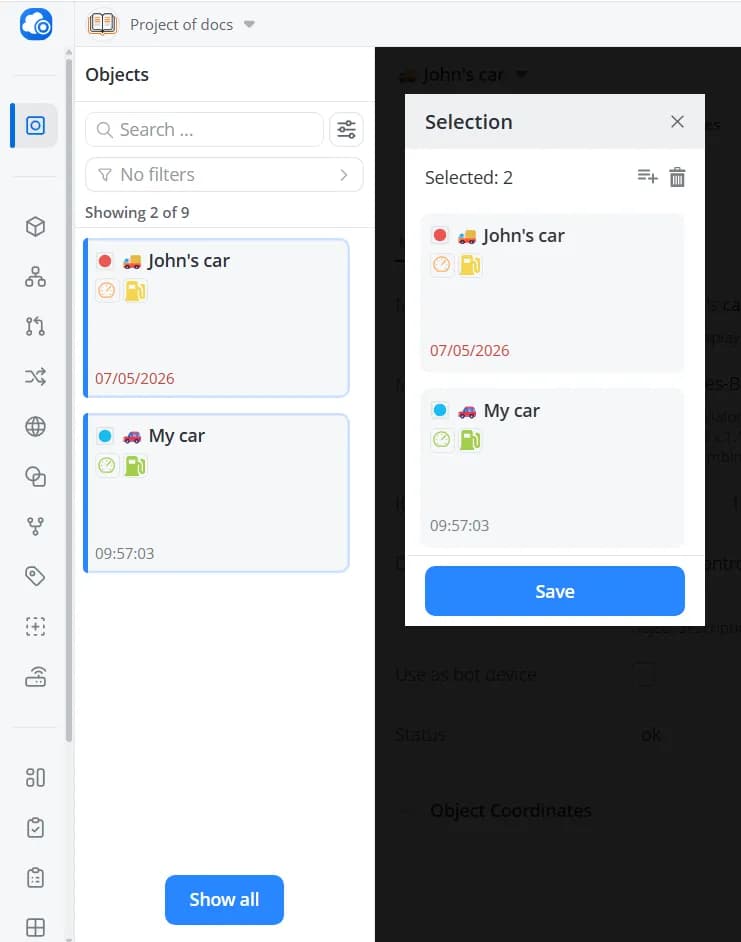 Object selection