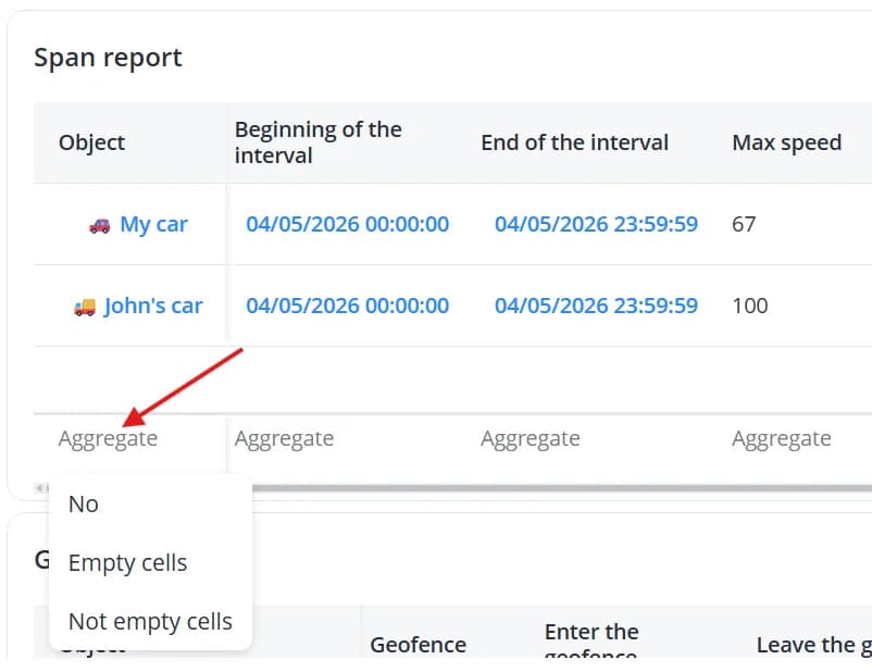 "Aggregate" button for string data