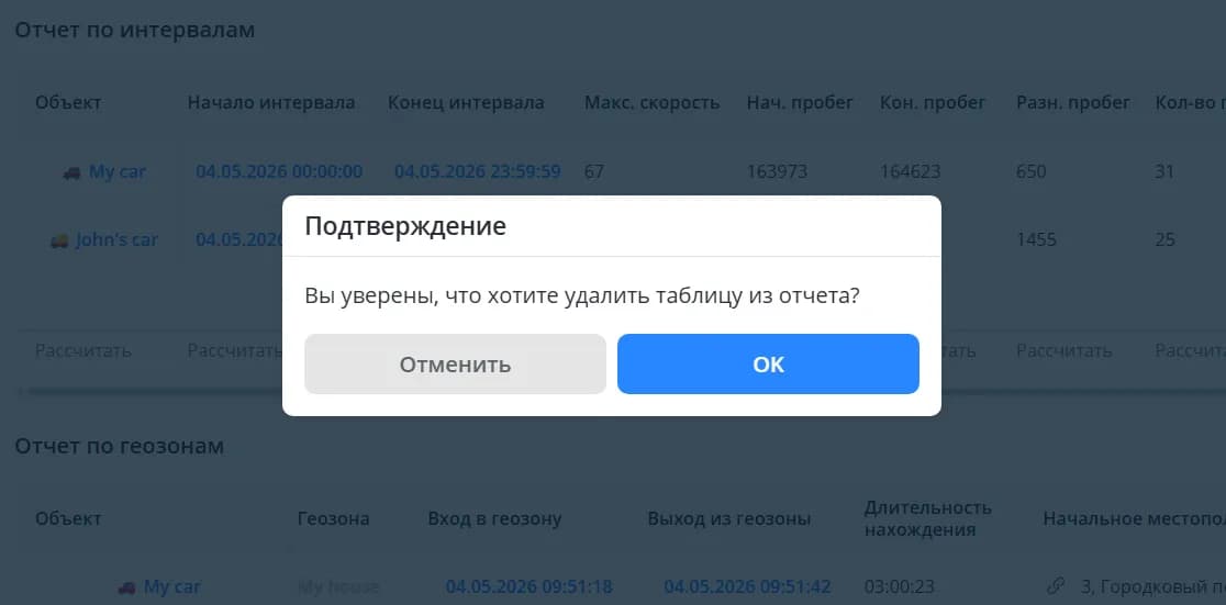 Кнопка "Удалить"